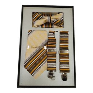 MEN'S DANIEL ELLISSA CLIP SUSPENDERS, TIE, BOWTIE AND HANKY COMBO SET. ACC-GB26